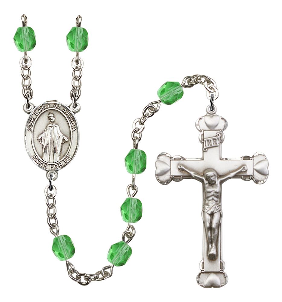 Our Lady of Africa Patron Saint Rosary, Scalloped Crucifix