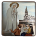 Our Lady of Fatima 8.5" Full Colored Aluminum/Wood Plaque from Italy