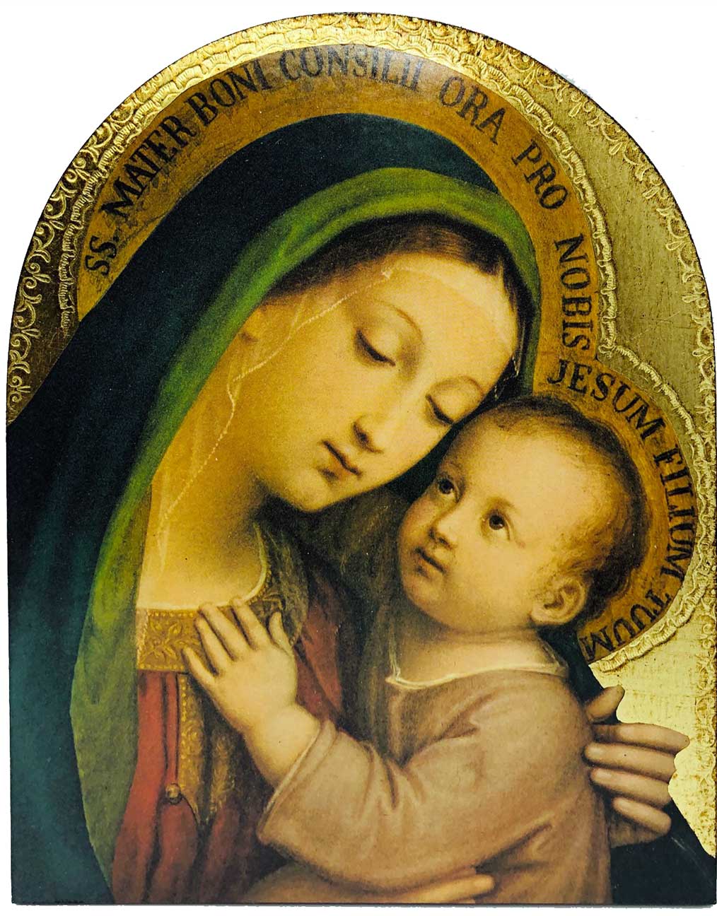 Our Lady of Good Counsel Gold Leaf Wall Plaque from Italy