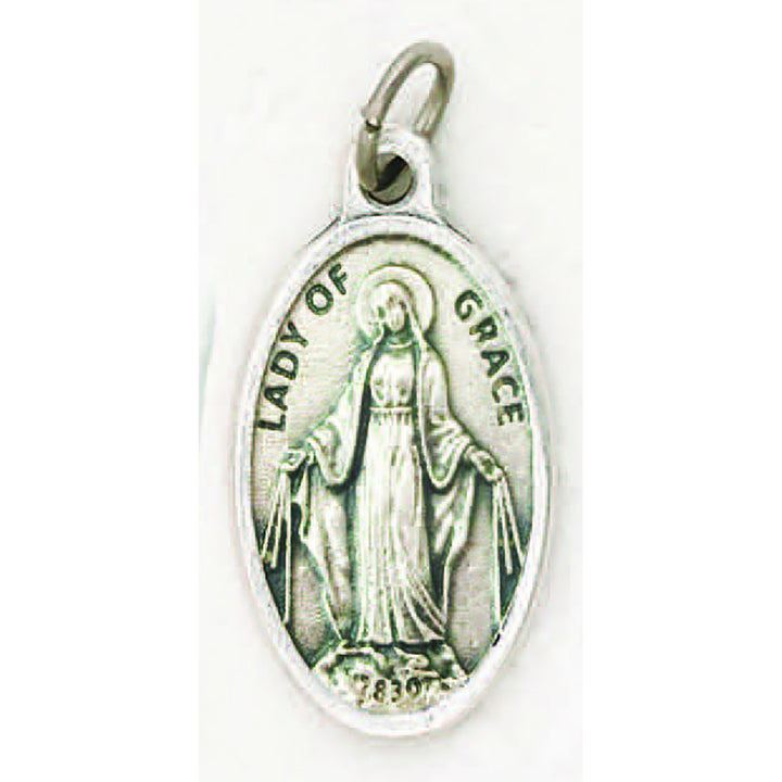  Our Lady of Grace 1" Oxidized Medal - 50/Pack *SPECIAL ORDER - NO RETURN* 