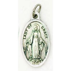  Our Lady of Grace 1" Oxidized Medal - 50/Pack *SPECIAL ORDER - NO RETURN* 