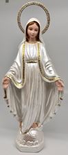 Our Lady of Grace 14" Pearlized Statue from Italy with Rhinestone Halo