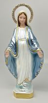 Our Lady of Grace 9.5" Pearlized Statue from Italy with Rhinestone Halo