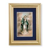 Our Lady of Grace Gold Framed Blue Velvet Matting