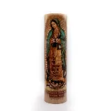 Our Lady of Guadalupe 8" Flickering LED Flameless Prayer Candle with Timer