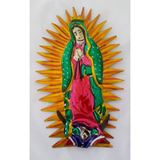Our Lady of Guadalupe Colored Tin 5.5" Wall Plaque from Mexico