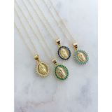 Our Lady of Guadalupe Necklaces with Assorted Stone Accents