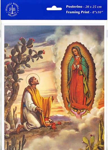 8" X 10" Our Lady of Guadalupe with Juan Diego (Print Only)