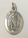 Our Lady of Lourdes 1" Oxidized Medal