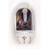 Our Lady of Lourdes 5-1/4 Inch Porcelain Holy Water Font 