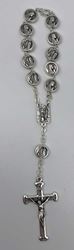 Our Lady of Lourdes Oxidized Penal Rosary from Itlay