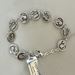 Our Lady of Lourdes Oxidized Rosary Bracelet from Italy - 13933