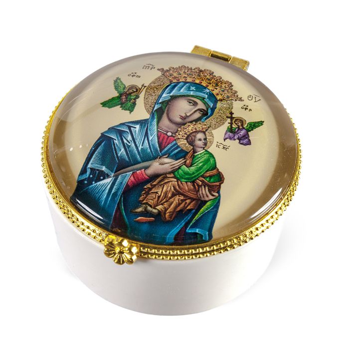 Our Lady of Perpetual Help Porcelain Rosary Box