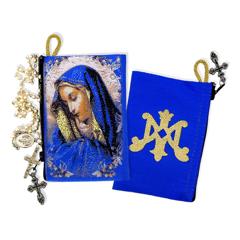 Our Lady of Sorrows Tapestry Rosary Pouch 4 1/2"x3"