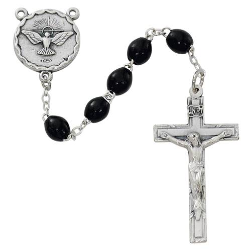 Oval Black Holy Spirit Rosary