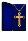 24kt Gold Plate Pectoral Cross with Amethyst