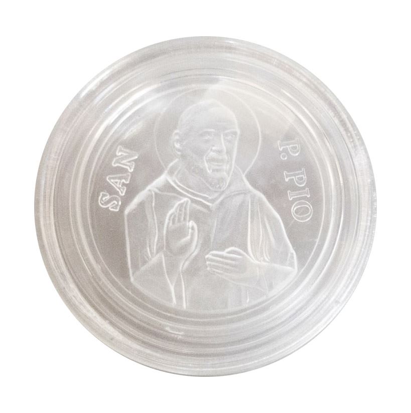 Padre Pio Clear Plastic Rosary Case