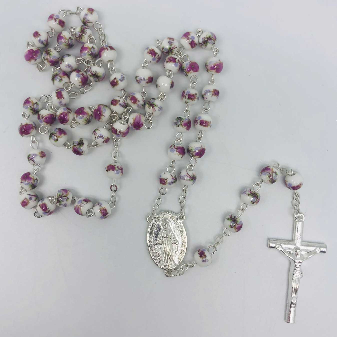 Painted Ceramic 6mm Bead Rosary