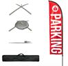 Parking 9-3/4 Foot Flag Sign with Stake, Stand, Carrying Case and Weighted Bag