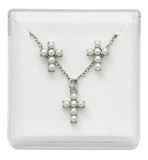 Cross Earing and Necklace Set