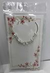 Pearls and Crystals Necklace on 16"-18" Adjustable Chain, Carded