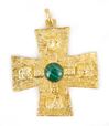 Pectoral Cross Gold Plate With Jade Stone 