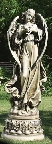 Pedestal Angel with Dove Statue