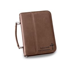 Personalized Dark Brown Leather Bible Cover - Small