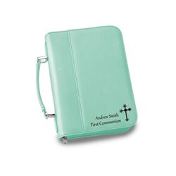 Personalized Mint Green Leather Bible Cover - Small