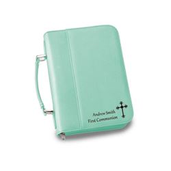 Personalized Mint Green Leather Bible Cover
