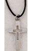 Pewter Cut-Out Cross On 18" Leather Cord 