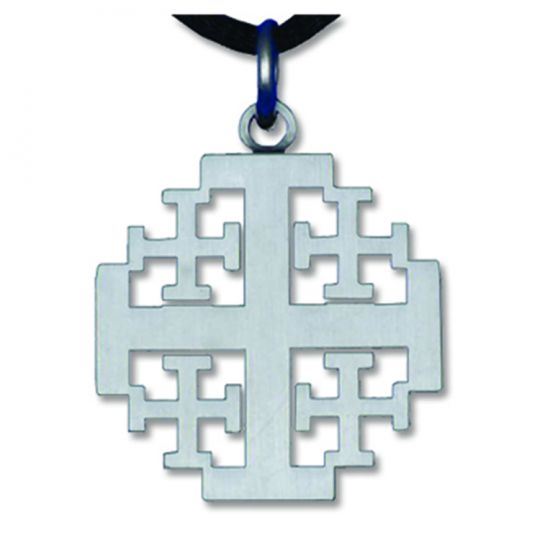 Pewter Finished Jerusalem Cross Necklace