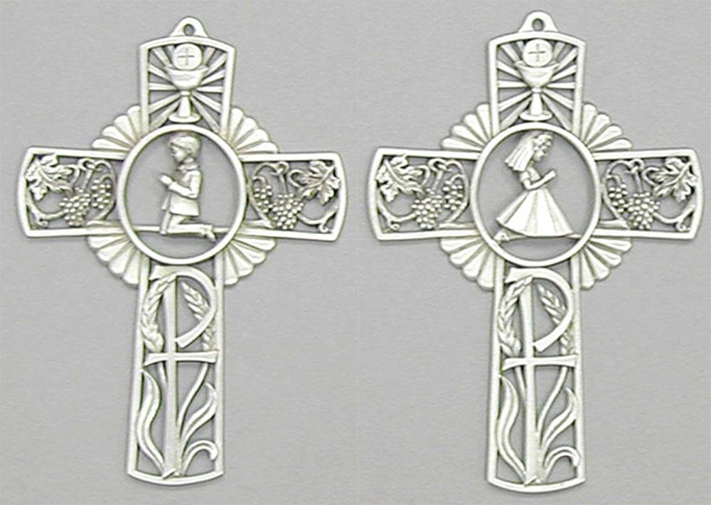 Pewter First Communion Wall Cross