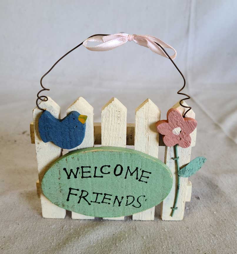 WELCOME FRIENDS Picket Fence Plaque | CATHOLIC CLOSEOUT