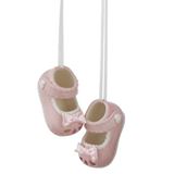 Pink Baby Booties Ornament Set  Porcelain  Dimensions: 2 3/4" W. x 1 1/4" H.