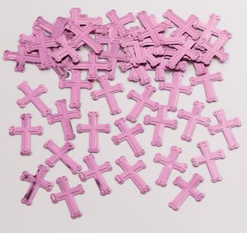 Pink Crosses Confetti Bag
