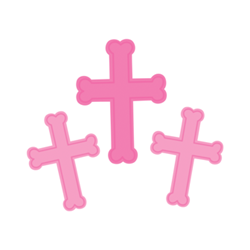 Pink Foil Cross Cutouts
