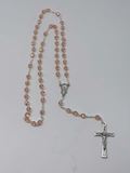 Pink Glass 5mm Bead Rosary from Italy