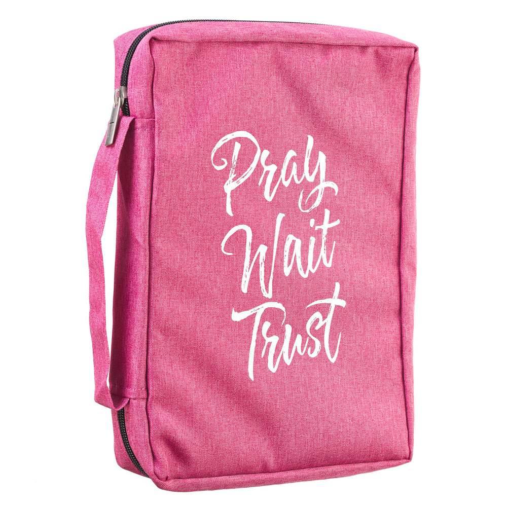 Pink Pray Wait Trust Bible Cover
