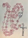 Pink Swirl Glass 8mm Rosary From Italy
