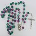 Pink and Green Translucent Bead Rosary from Italy - 122247