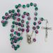 Pink and Green Translucent Bead Rosary from Italy