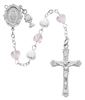 Pink and Peart Hearts First Communion Rosary, Rhodium Center and Crucifix