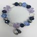 Pink and Purple Crystal Bracelet with Shell Charm