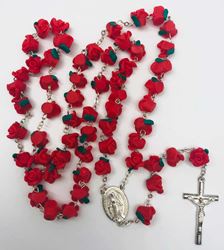 Polymer Clay 10mm Rose Shaped Beaded Rosary