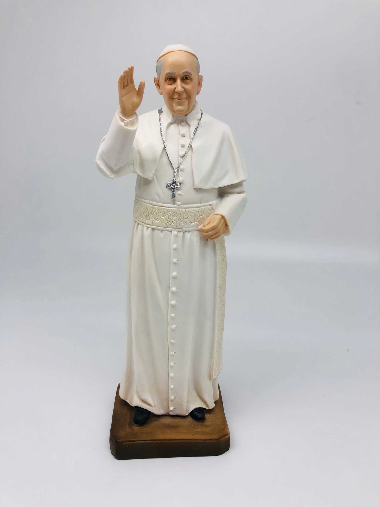 8" Resin Pope Francis Statue Plaster, Colored Made In Italy