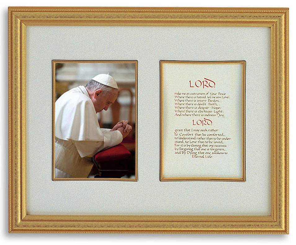 Pope Francis In Prayer Framed Picture