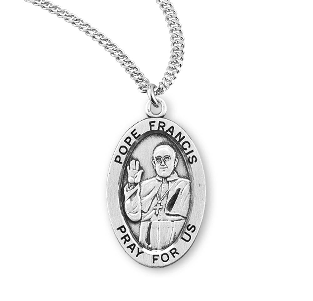 Pope Oval Sterling Silver Medal