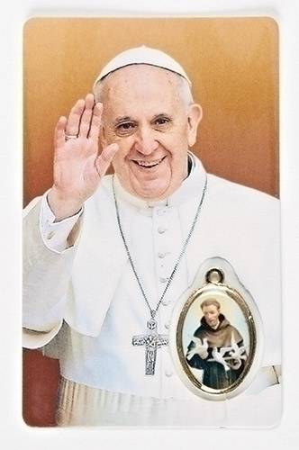 Pope Francis Prayer Card with St. Francis Charm
