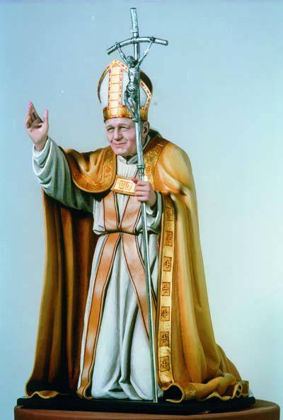 Pope John Paul II Kneeling Statue
